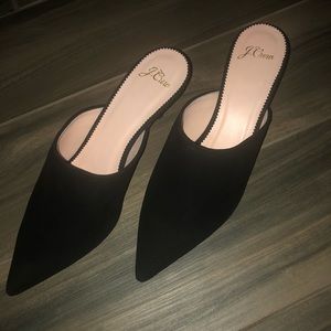 J crew pointy toe mule in suede